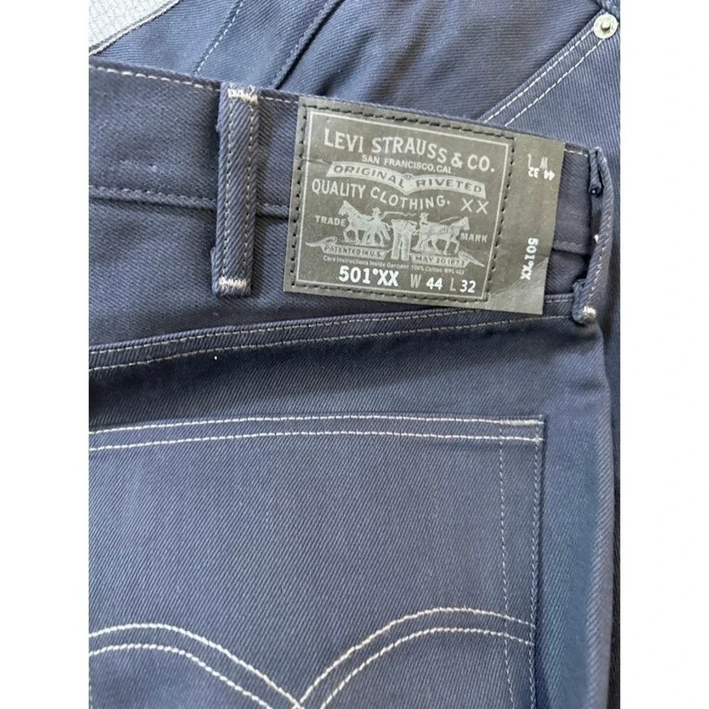 Levis 501 XX Original Fit Jeans Mens 44x32 Livid Gray  Button Fly Denim